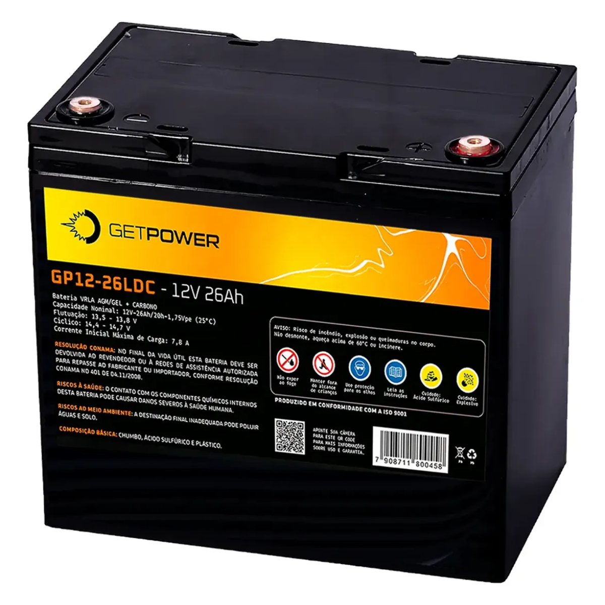 Bateria Estacionária Getpower GP 12V 26 LDC GEL