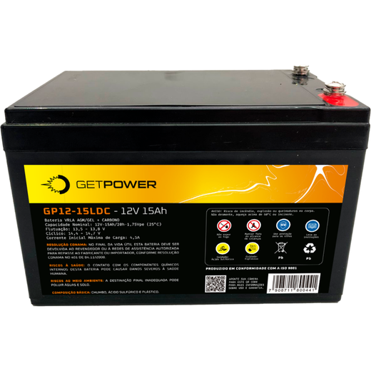 Bateria Estacionária Getpower GP 12V 15 LDC GEL