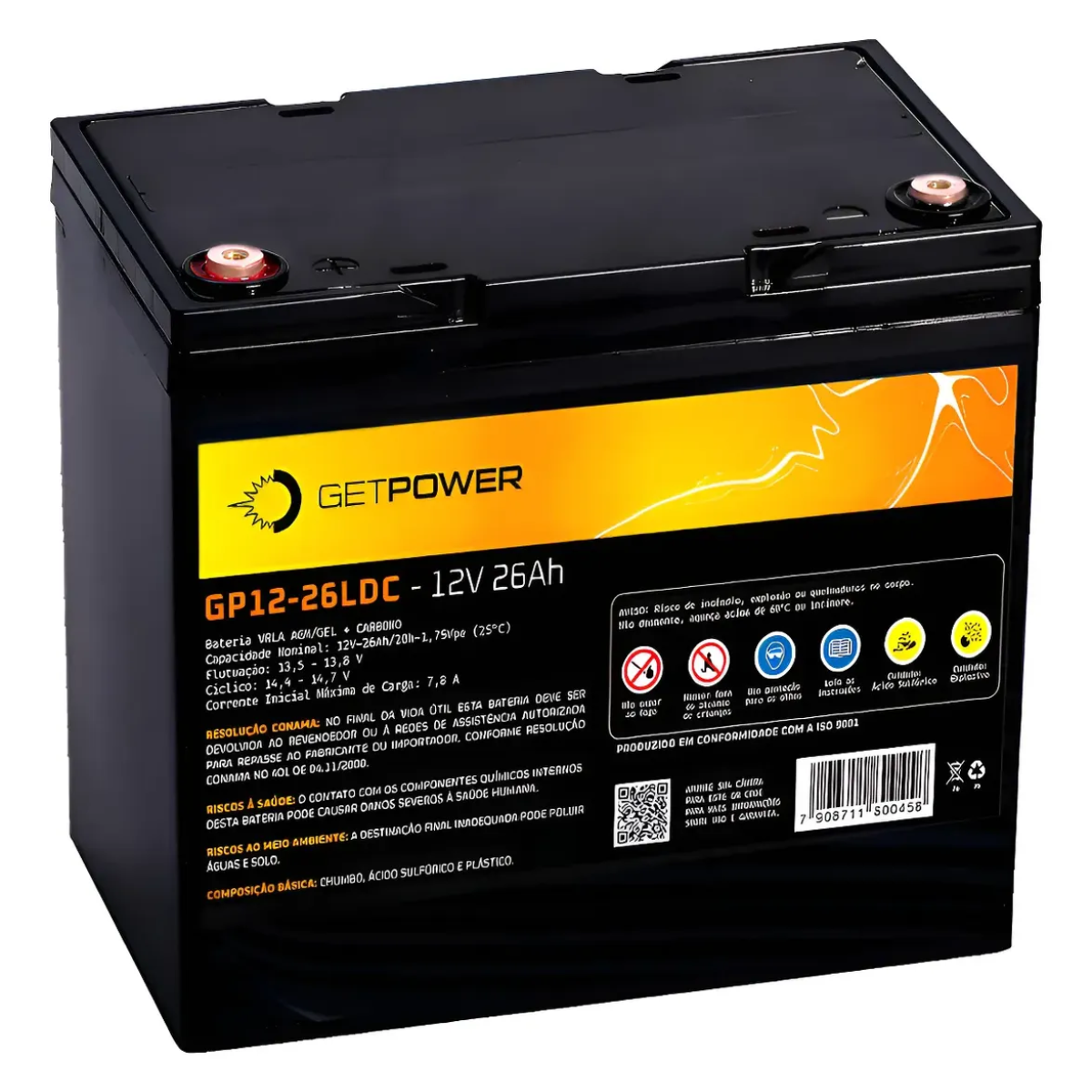 Bateria Estacionária Getpower GP 12V 26 LDC GEL