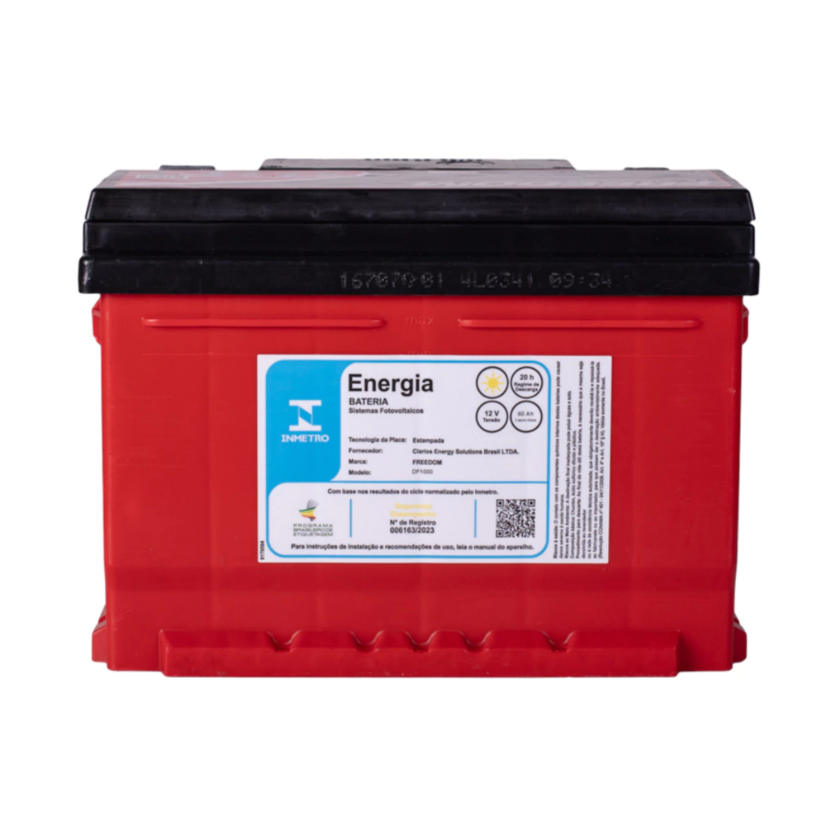 Bateria Estacionaria Freedom Heliar 12v 70ah Df1000 S/troca Direito
